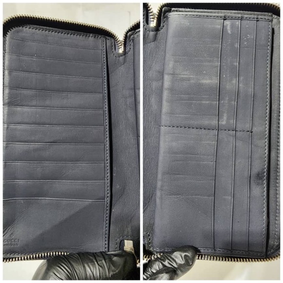 Authentic Gucci Guccissima Zip Around Long Wallet Black - Picture 12 of 13